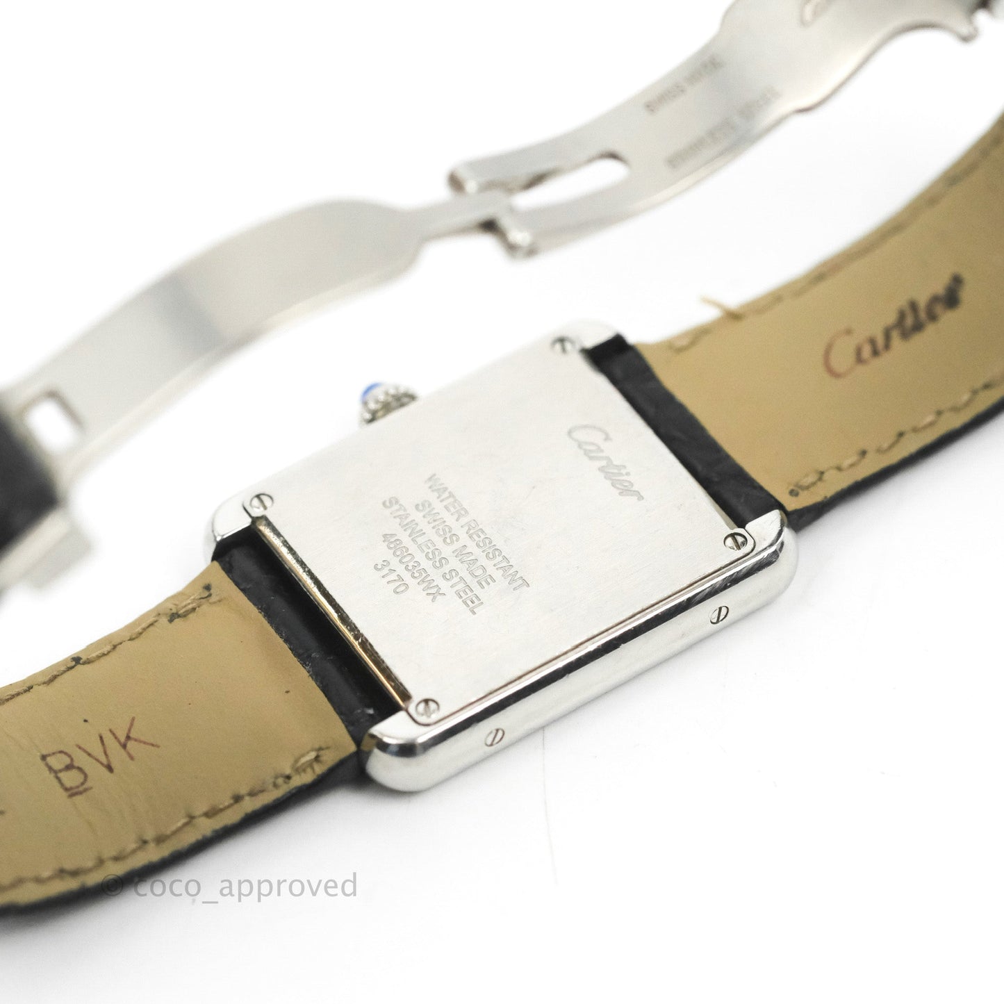 Cartier Small Tank Must Watch Stainless Steel Black