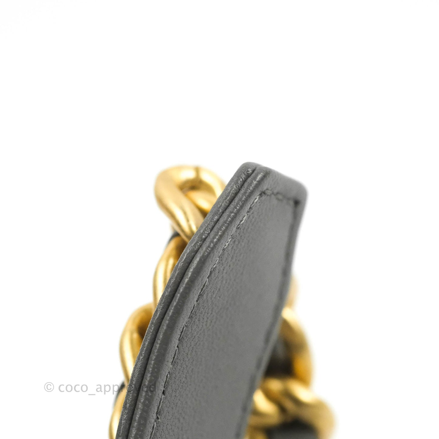 Chanel 19 Wallet on Chain WOC Dark Grey Lambskin Mixed Hardware