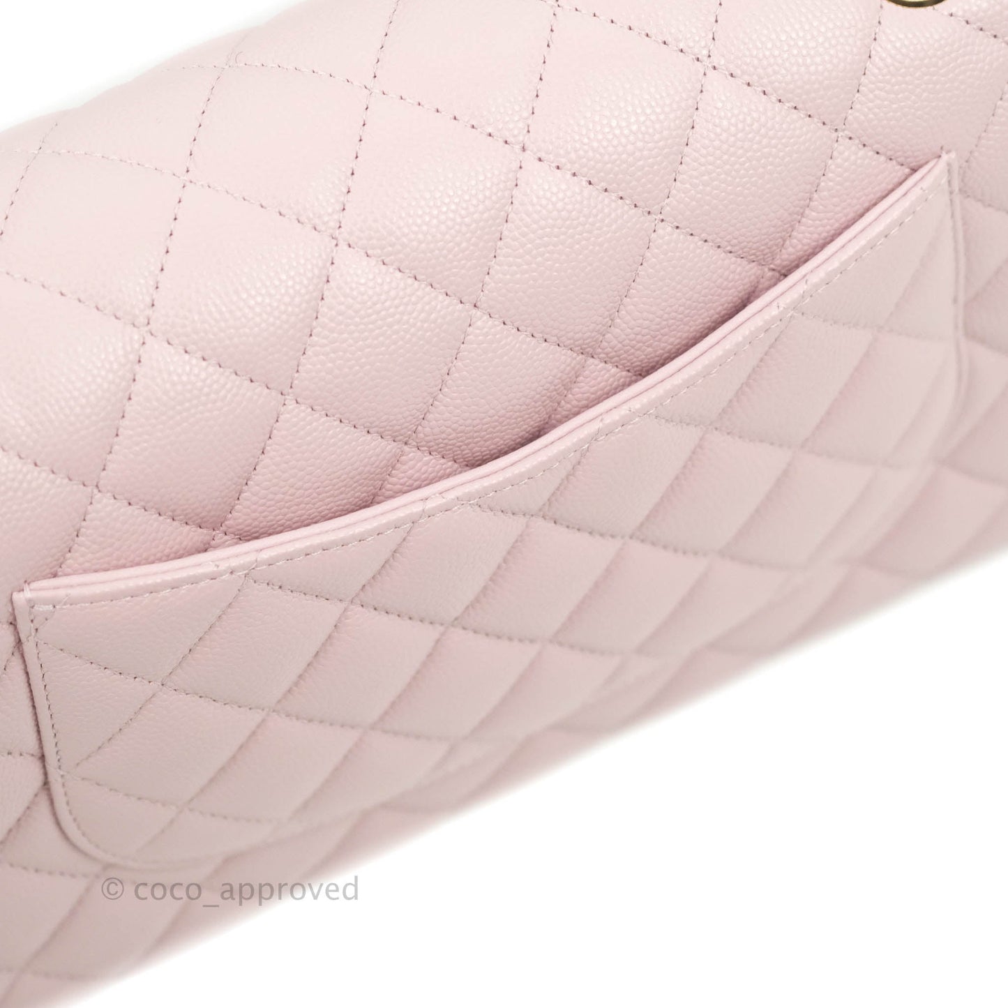 Chanel M/L Medium Double Flap Bag Lilac Rose Clair Caviar Gold Hardware 21S