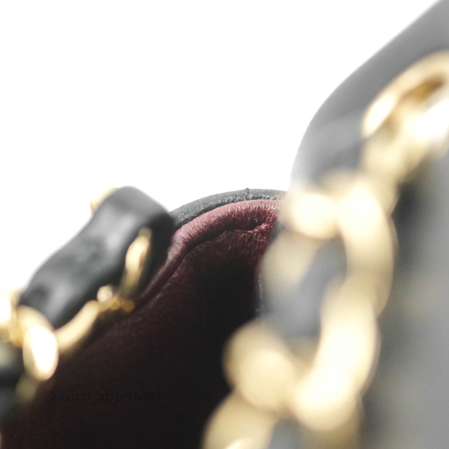 Chanel Mini Square Black Chevron Lambskin Gold Hardware