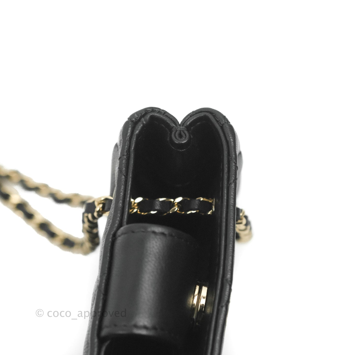 Chanel Mini Clutch With Chain Black Lambskin Gold Hardware 22C