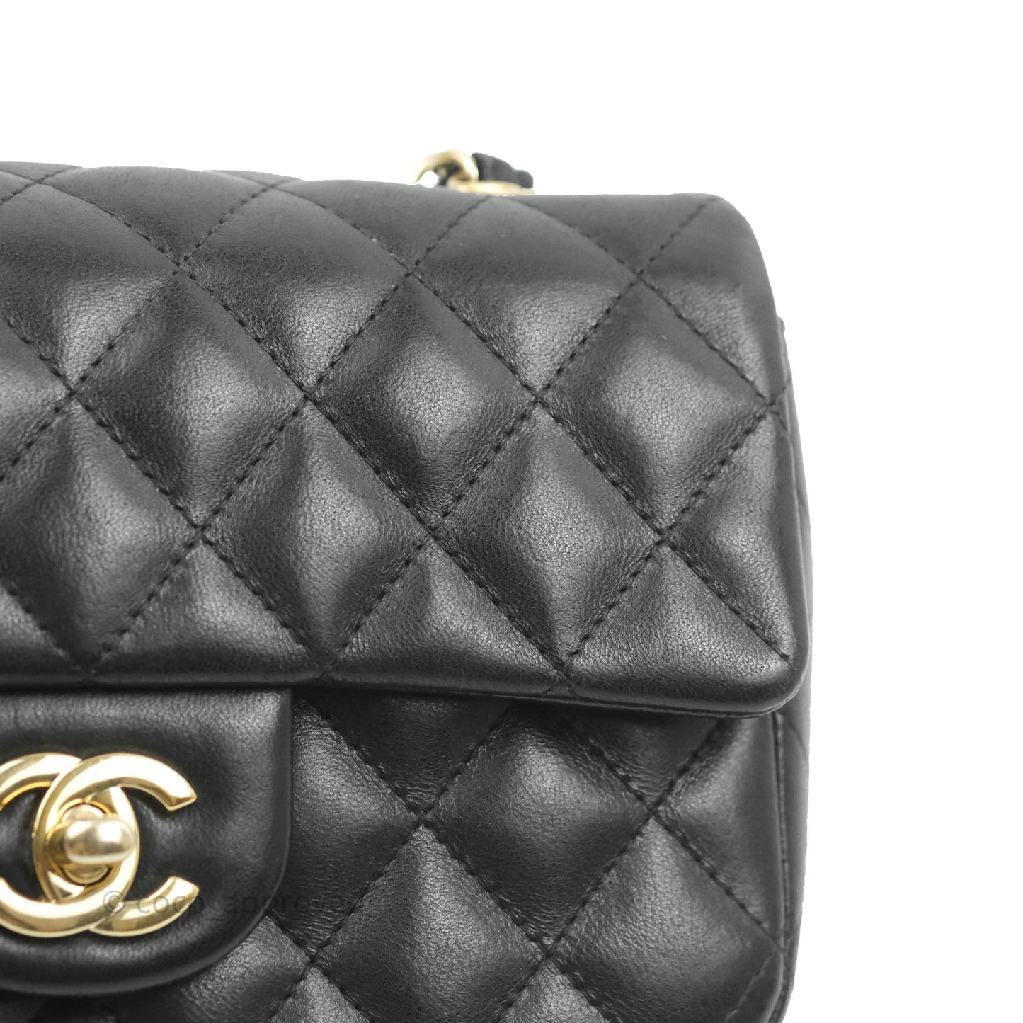 Chanel Mini Rectangular Flap Bag Valentine Limited Edition Black Lambskin Gold Hardware