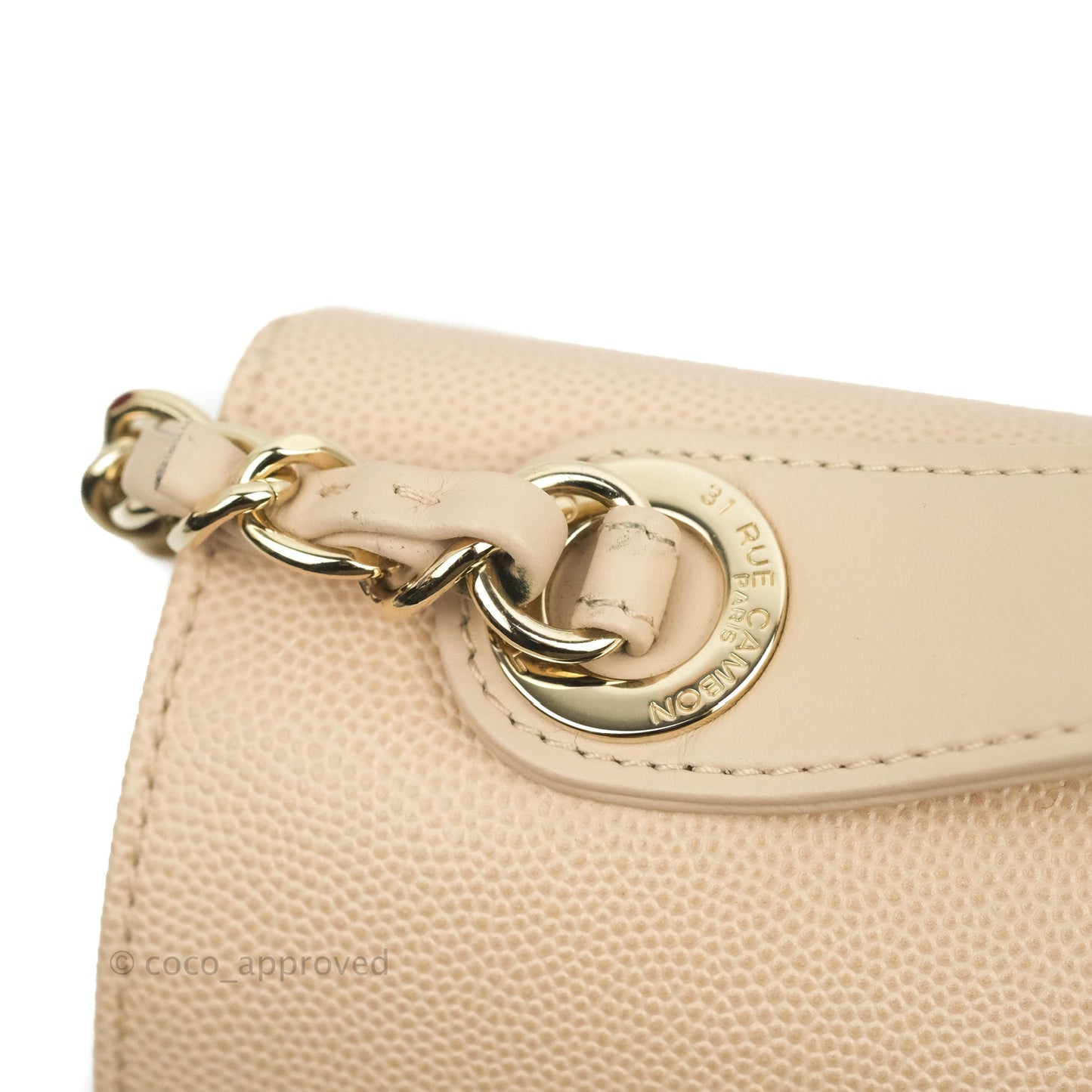Chanel Quilted Medium Business Affinity Flap Light Beige Caviar Gold Hardware