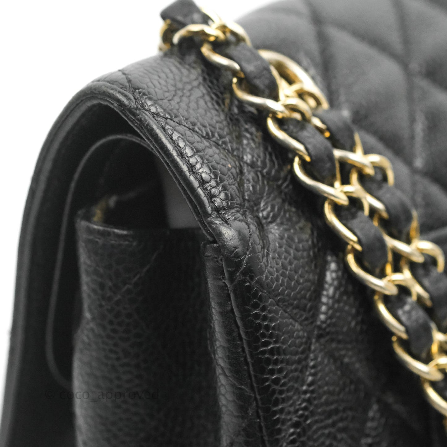 Chanel Classic M/L Medium Flap Quilted Black Caviar Gold Hardware