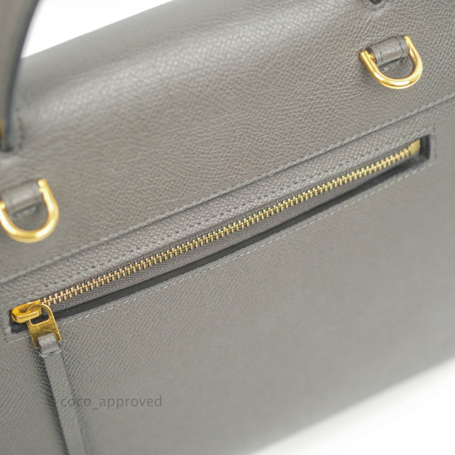 Celine Micro Belt Bag Grey Grained Calfskin Gold Hardware