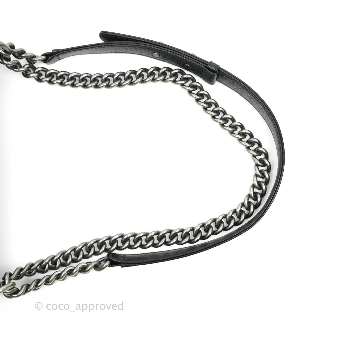 Chanel Boy Quilted Medium Black Caviar Ruthenium Hardware