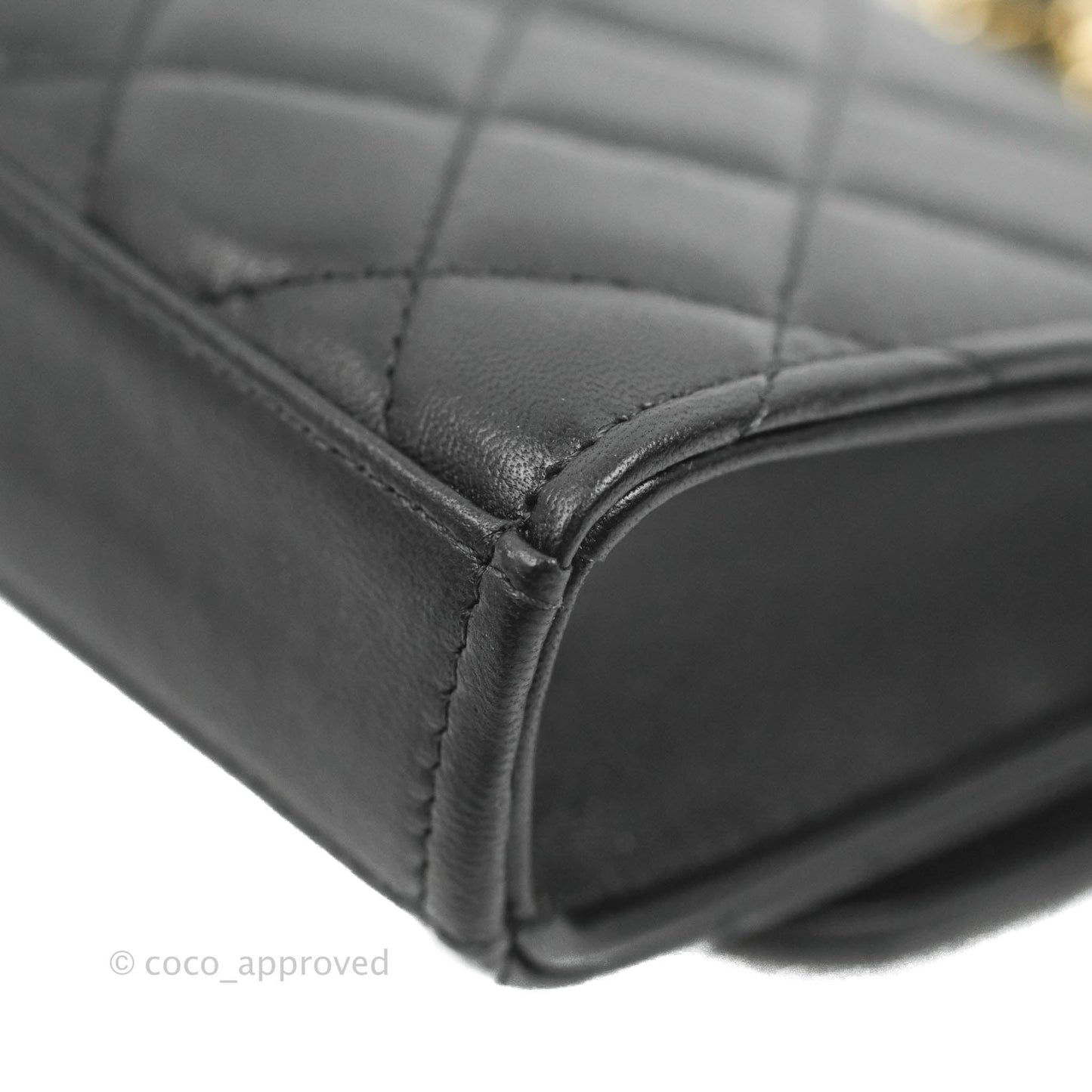 Chanel Mini Quilted Clutch With Chain Black Lambskin Gold Hardware 22S