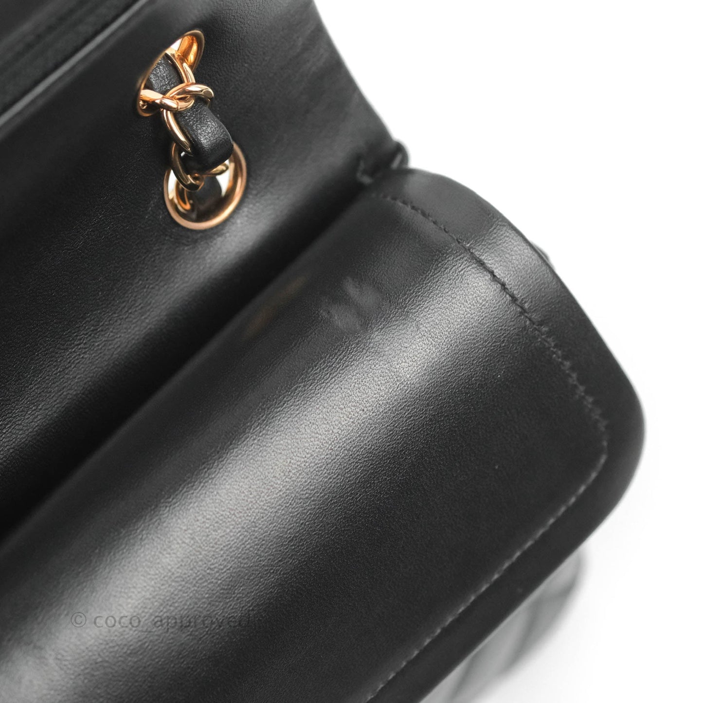Chanel Small Classic Quilted Flap Black Lambskin Rose Gold Hardware