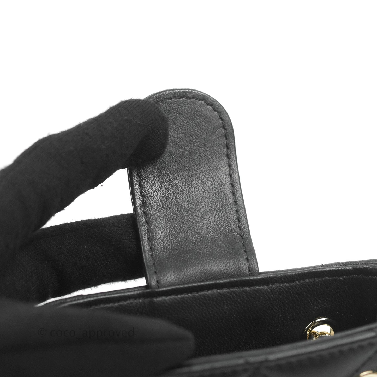 Chanel Mini Clutch With Chain Black Lambskin Gold Hardware 22C