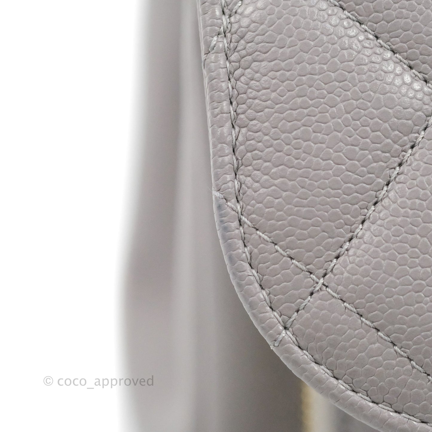 Chanel Quilted Medium Business Affinity Flap Grey Caviar Gold Hardware