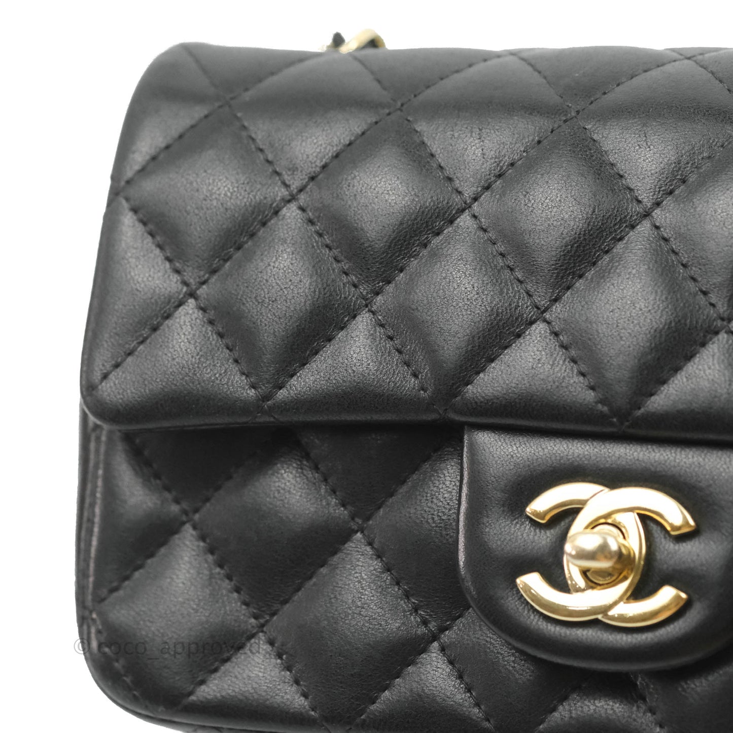 Chanel Mini Rectangular Flap Bag Valentine Limited Edition Black Lambskin Gold Hardware