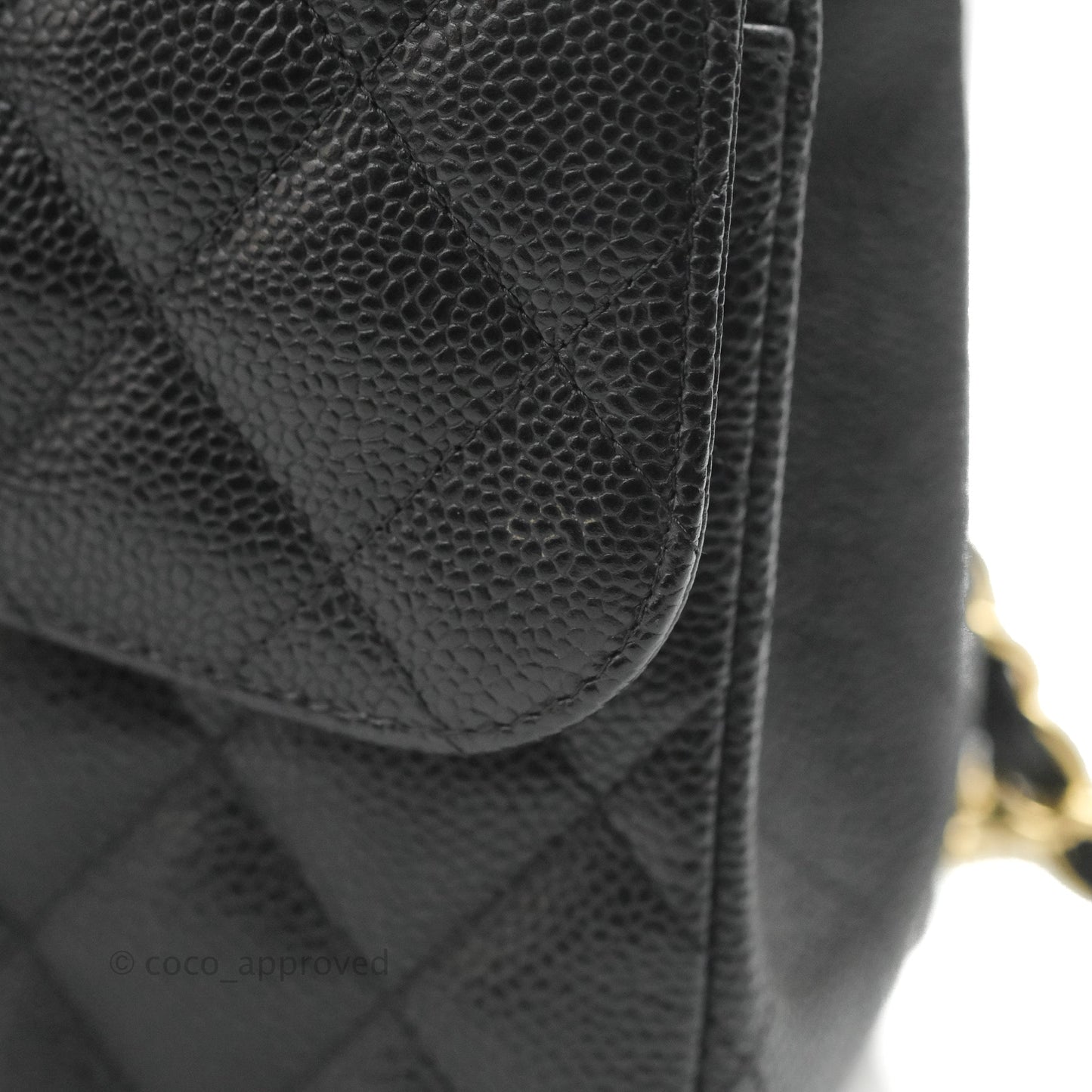 Chanel Quilted Jumbo Double Flap Black Caviar Gold Hardware⁣⁣