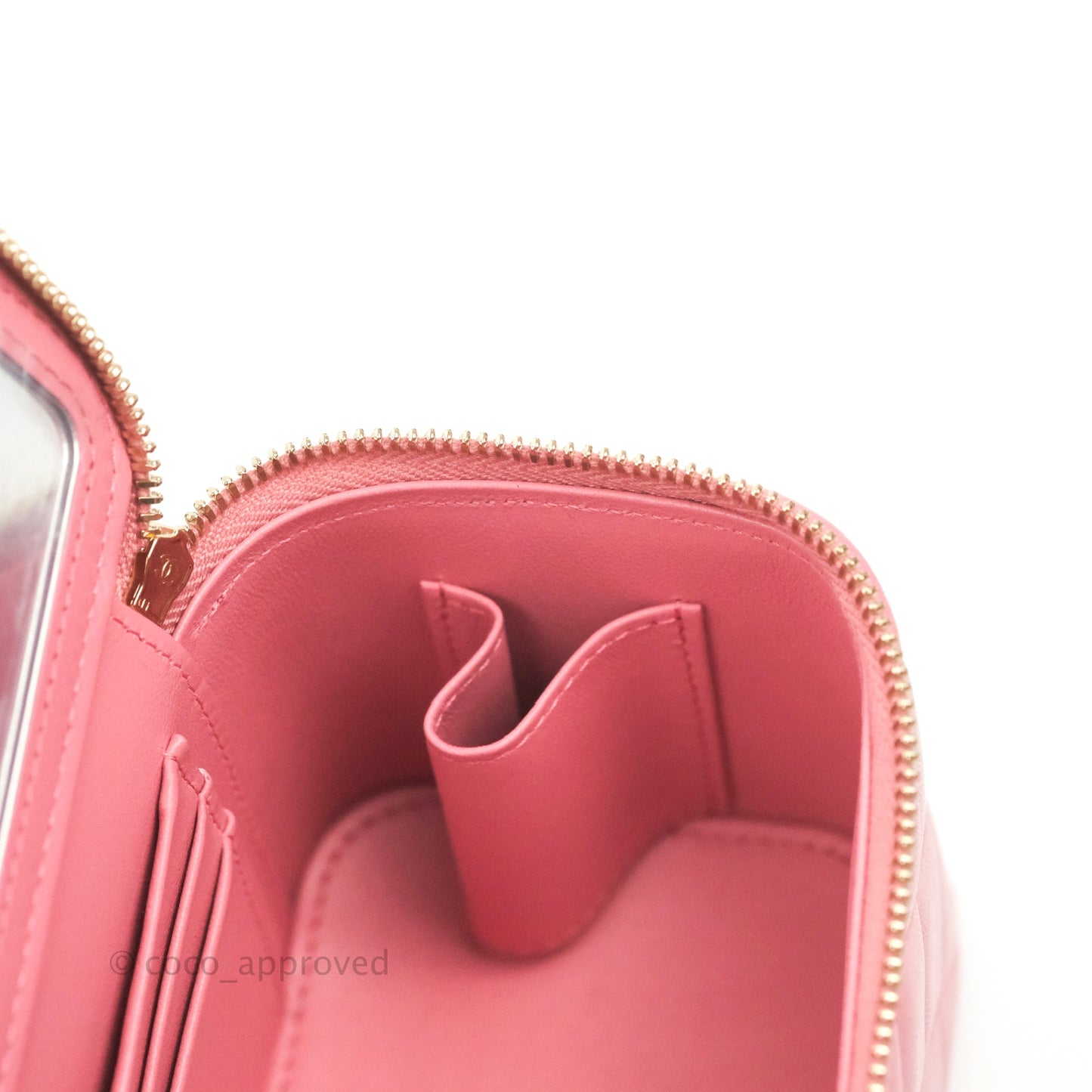 Chanel Vanity Rectangular Top Handle Pink Lambskin Gold Hardware