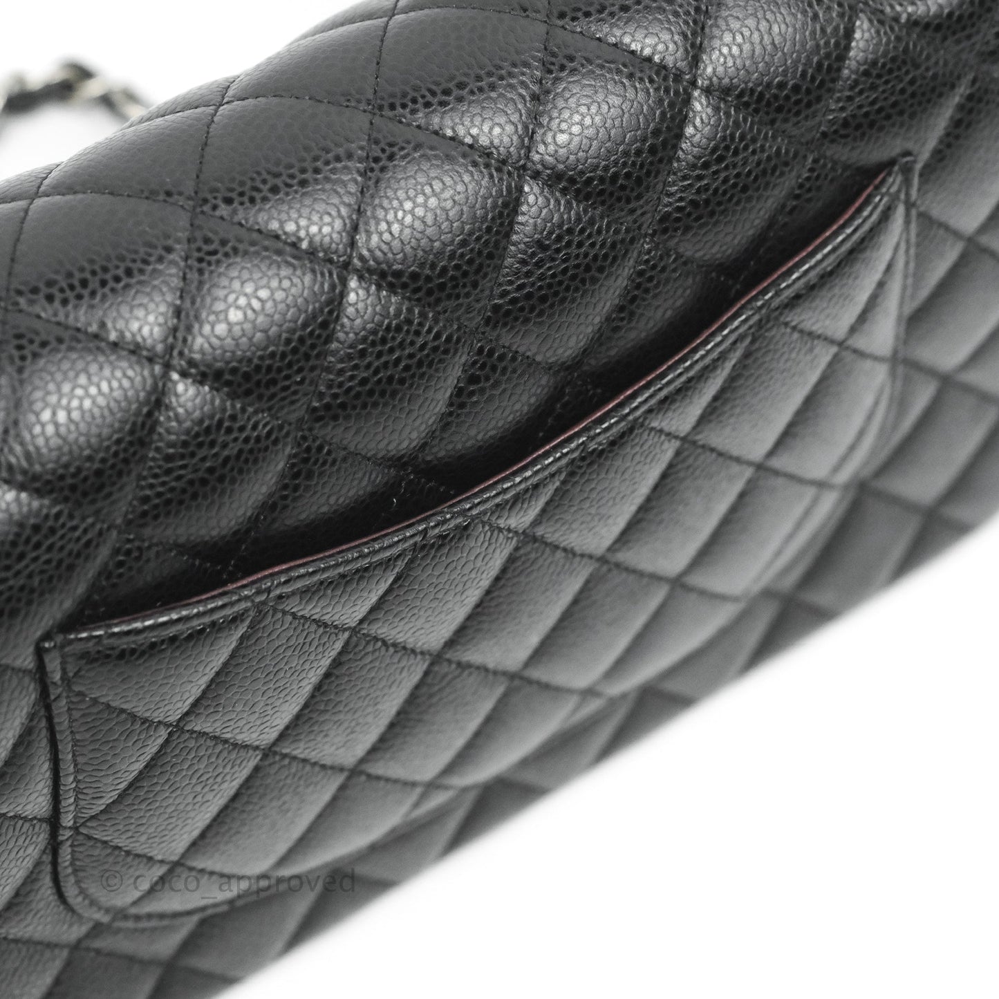 Chanel Classic M/L Medium Flap Quilted Black Caviar Silver Hardware