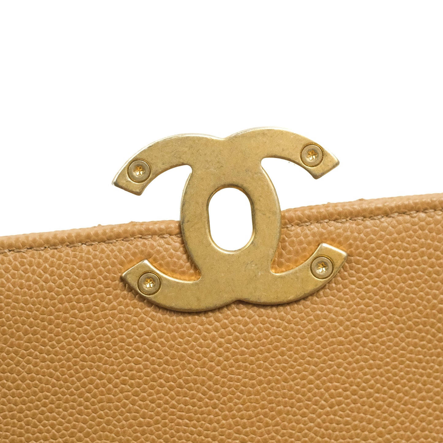 Chanel Mini Messenger Bag Beige Caviar Gold Hardware 21K