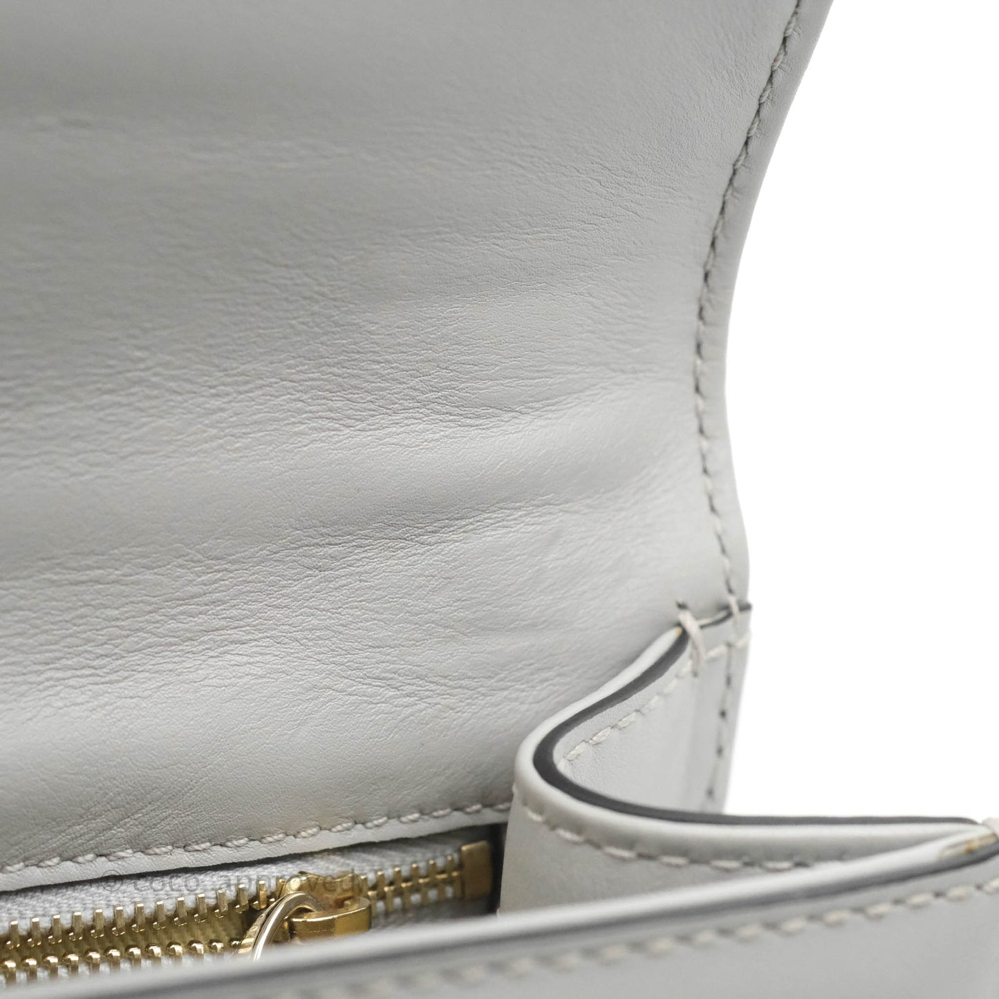 Valentino Vitello Small Glam Lock Rockstud Flap Grey