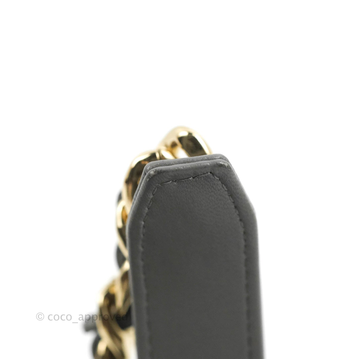 Chanel 19 Wallet on Chain WOC Dark Grey Lambskin Mixed Hardware