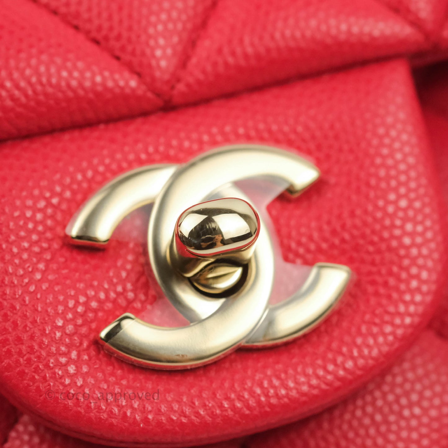 Chanel Medium M/L Classic Quilted Flap Red Caviar Gold Hardware 21B