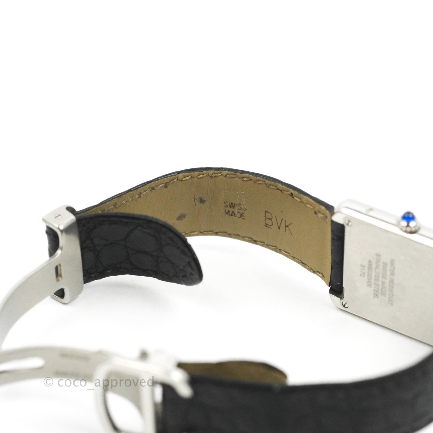 Cartier Small Tank Must Watch Stainless Steel Black