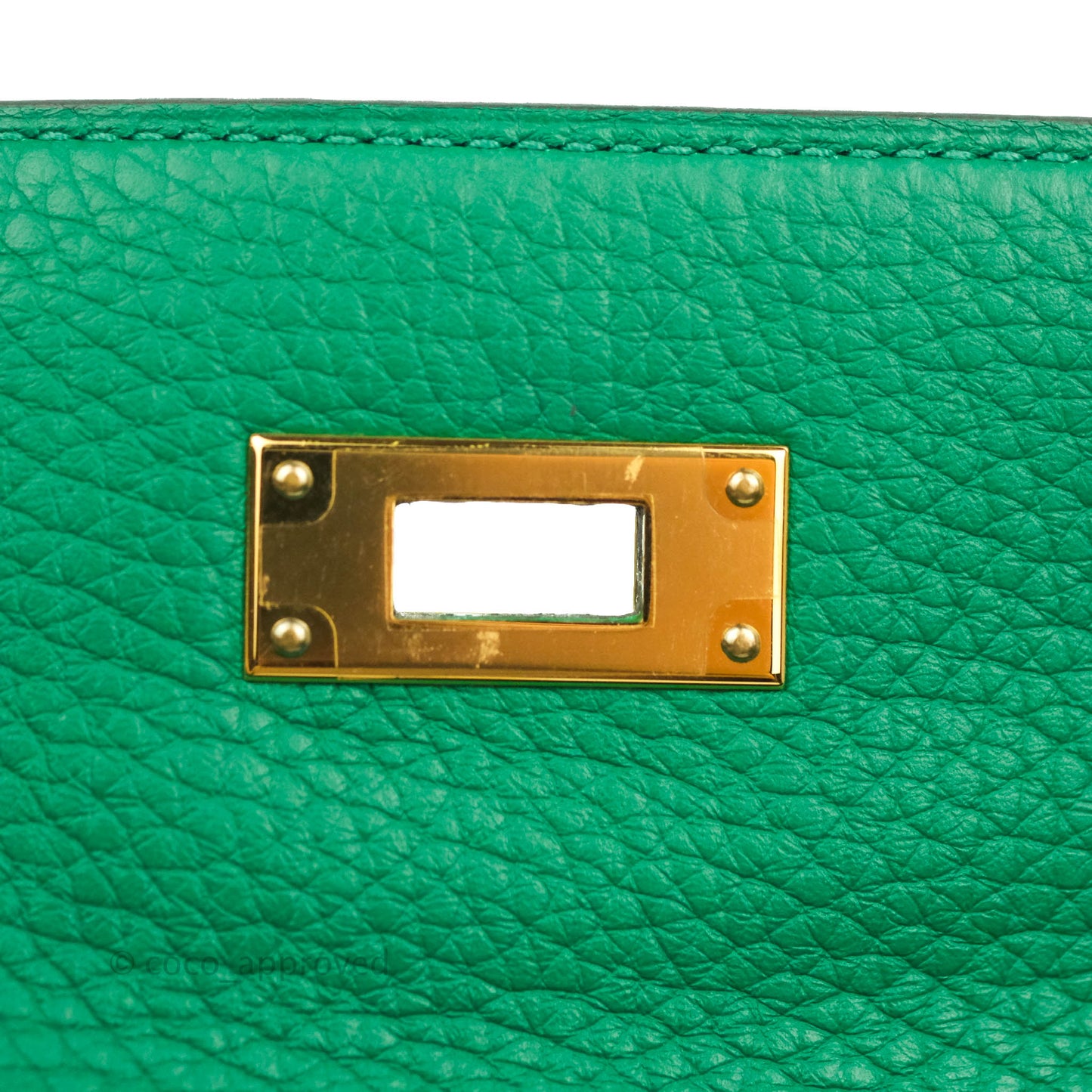 Hermès Retourne Taurillon Kelly 28 Vert Vertigo Clemence Gold Hardware