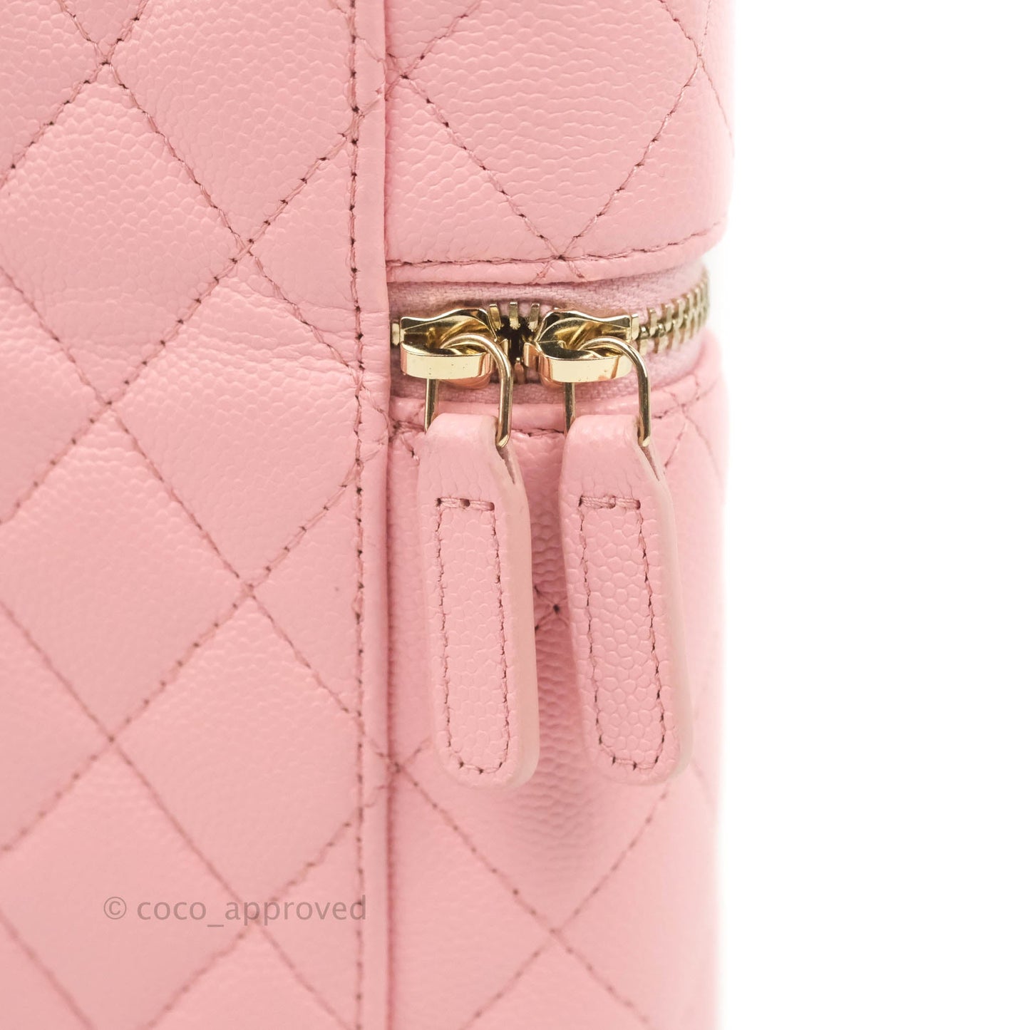 Chanel Vanity Phone Holder With Chain Pink Caviar Gold Hardware