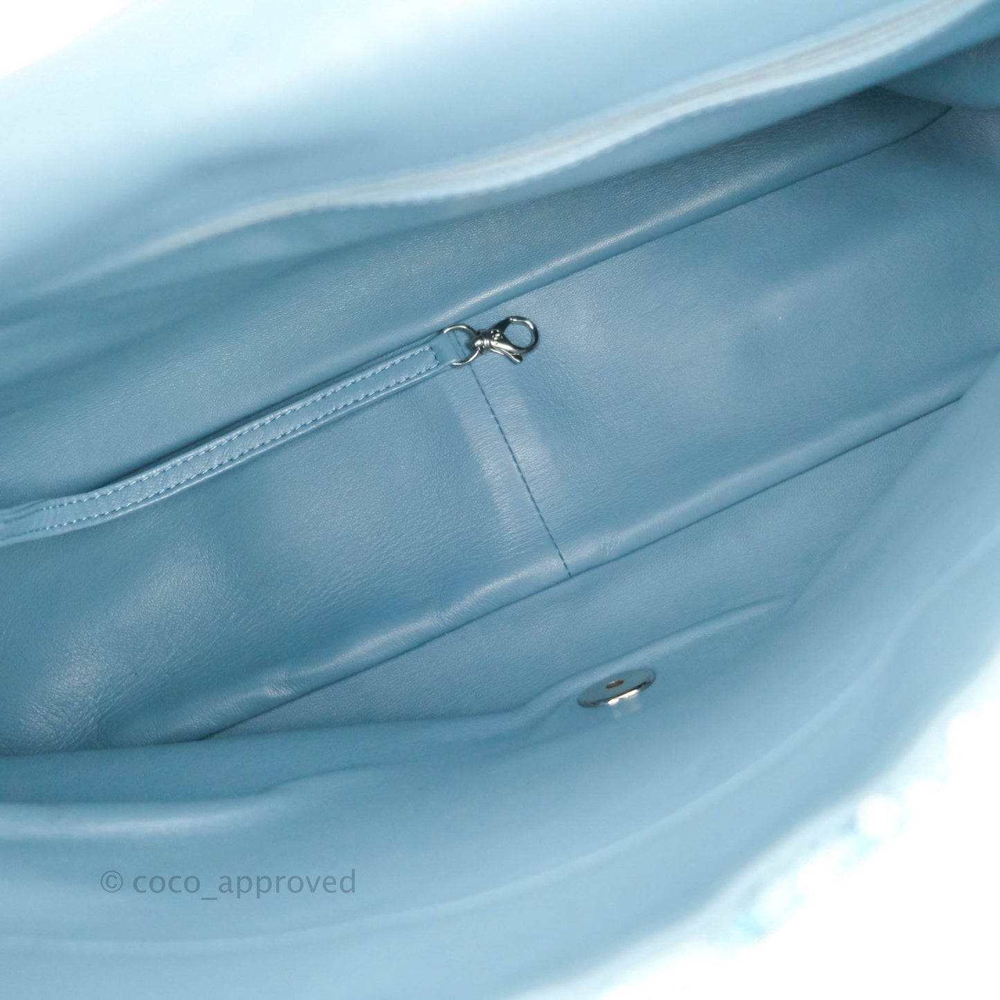 Chanel Large Sequin Waterfall Flap Bag Blue Silver Hardware