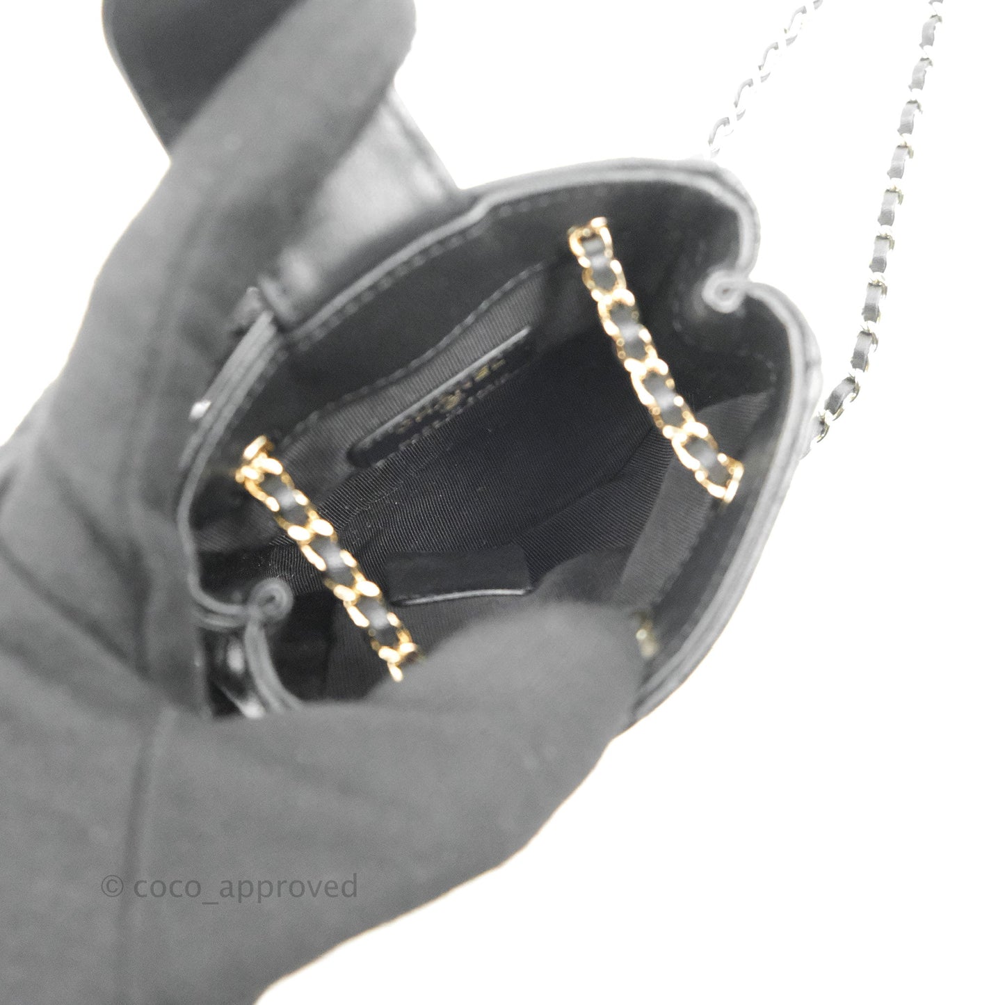 Chanel Mini Clutch With Chain Black Lambskin Gold Hardware 22C