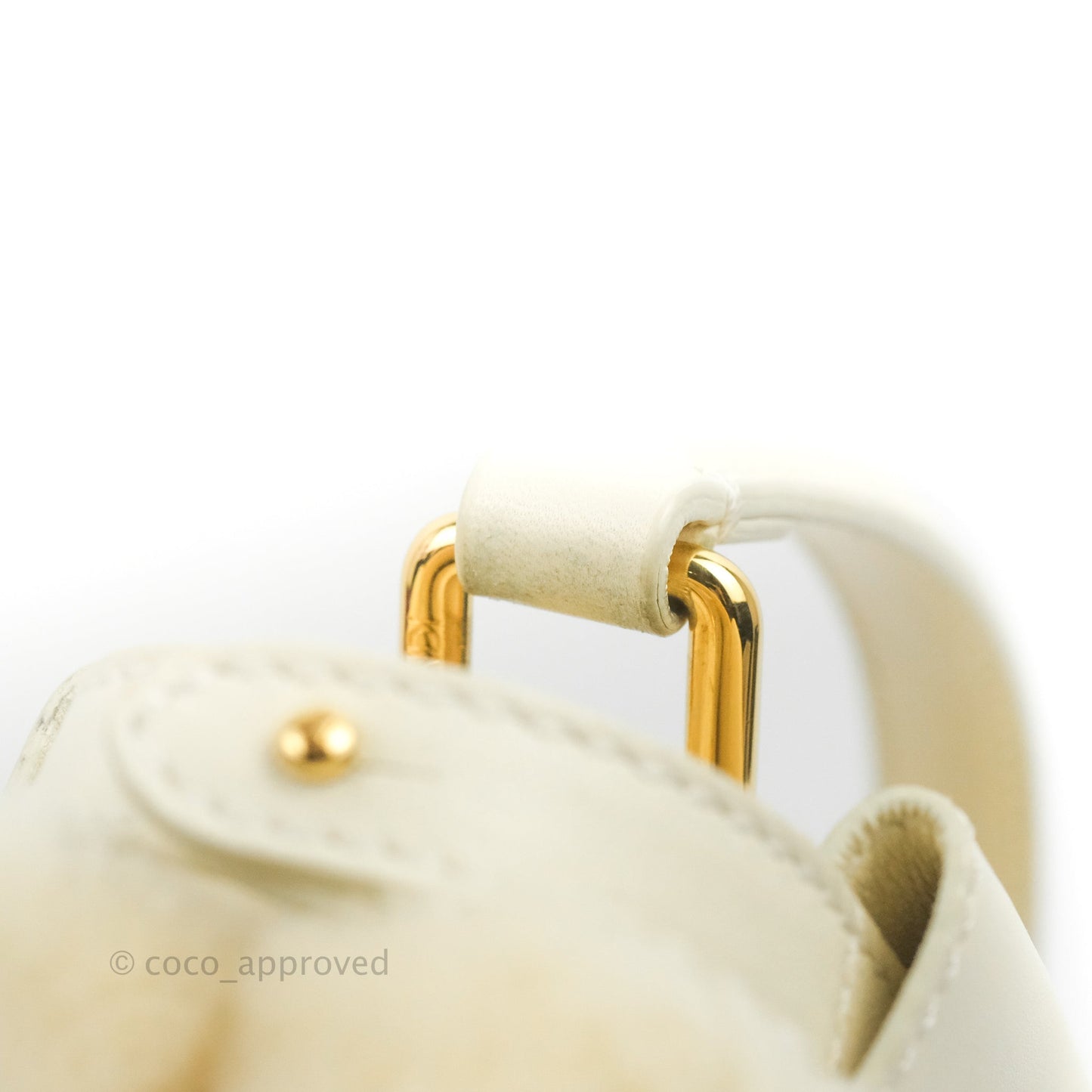 Fendi Mini Peekaboo Shearling Bag White Gold Harware