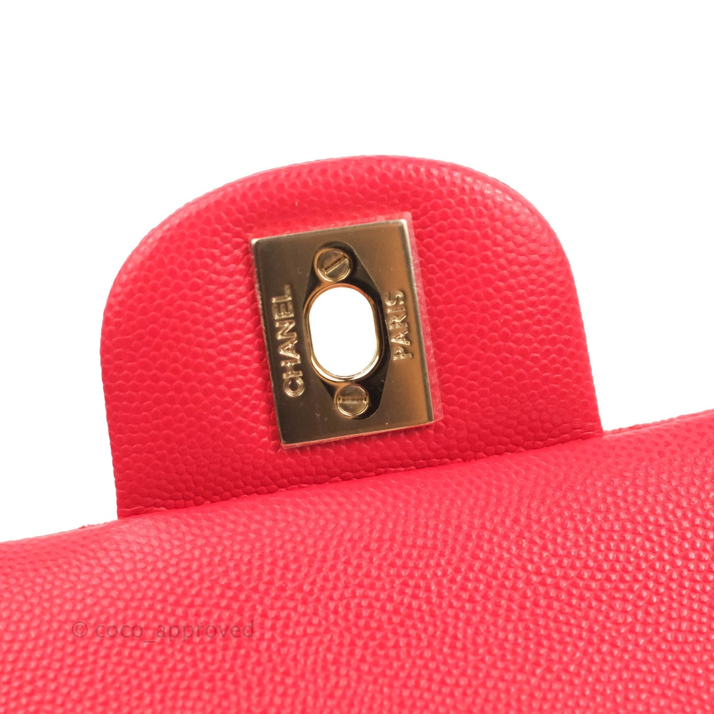 Chanel Medium M/L Classic Quilted Flap Red Caviar Gold Hardware 21B