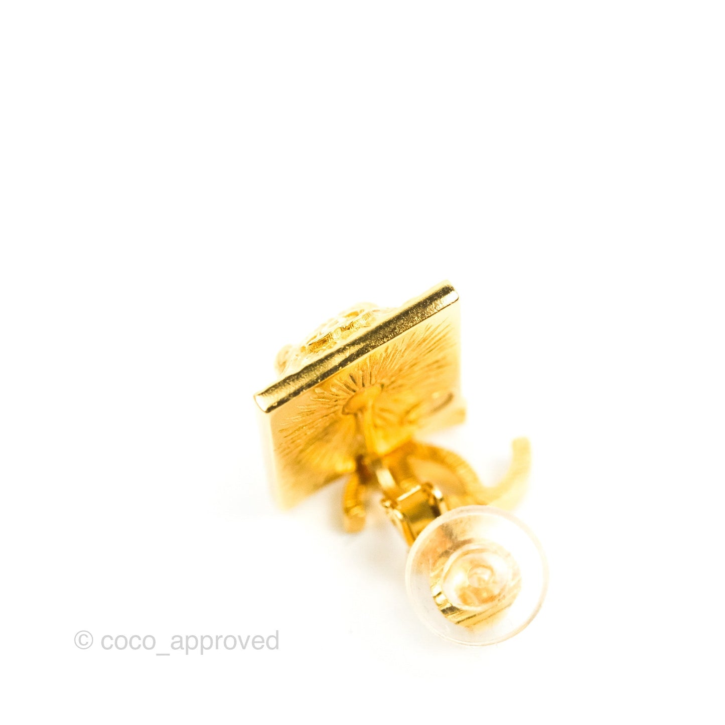 Chanel Lion CC Drop Ear Clip Gold Tone 22A