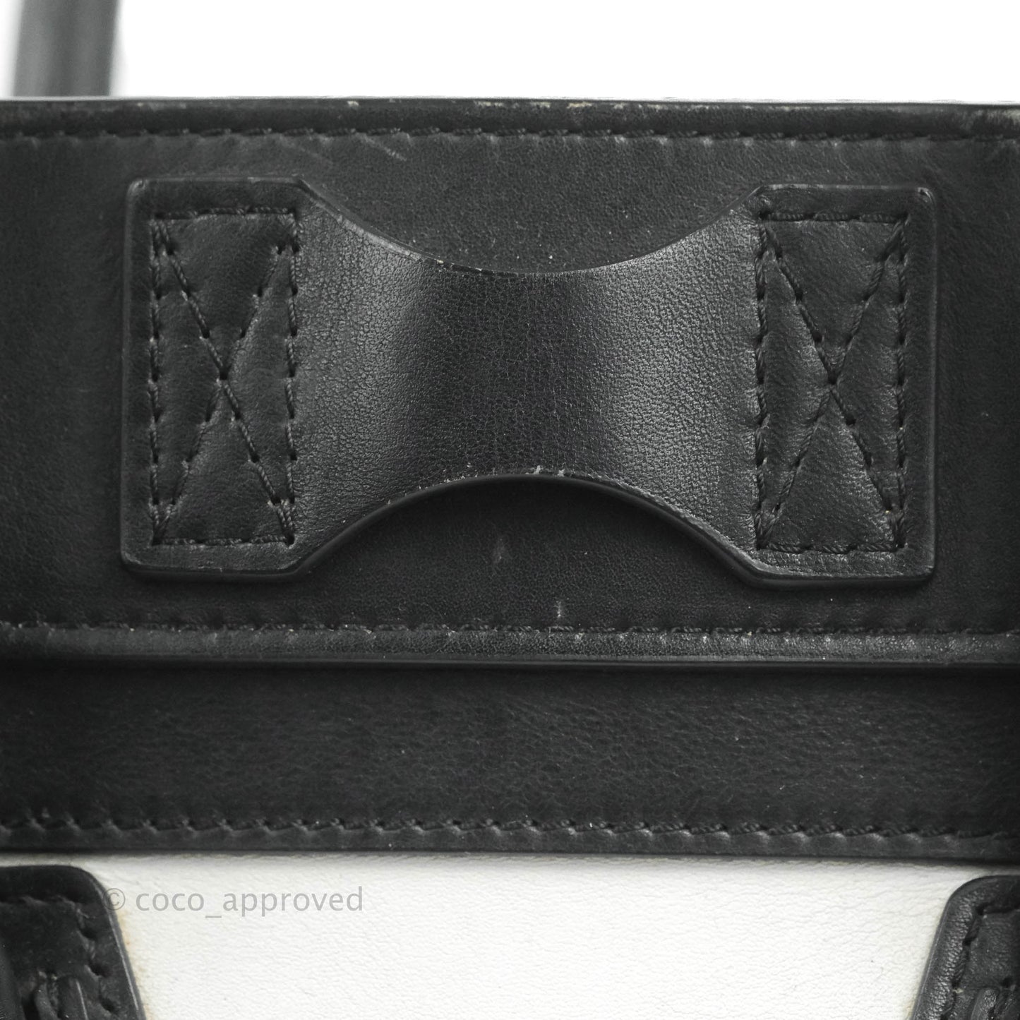Celine Mini Luggage Bag Black/White/Brown Calfskin