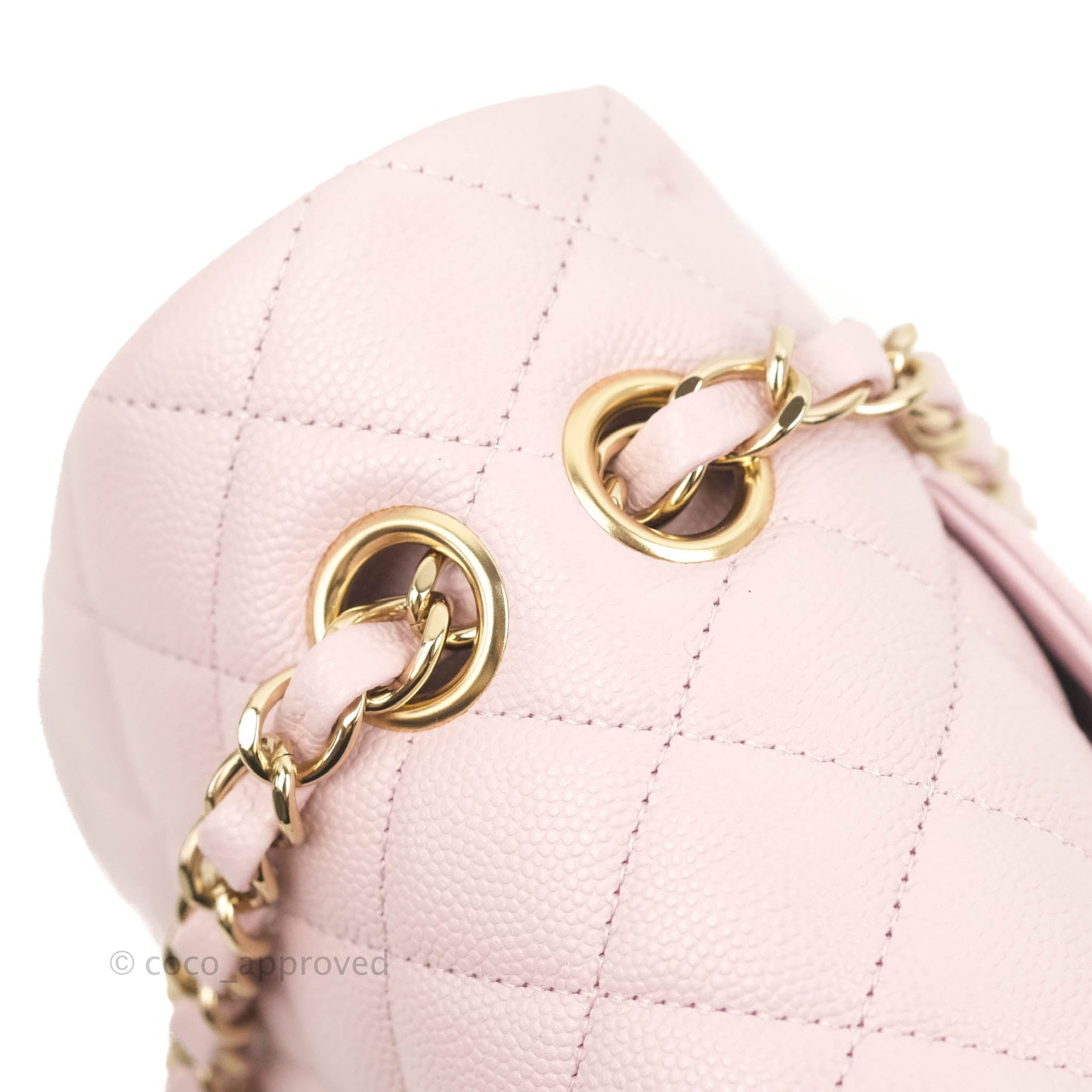 Chanel M/L Medium Double Flap Bag Lilac Rose Clair Caviar Gold Hardware 21S