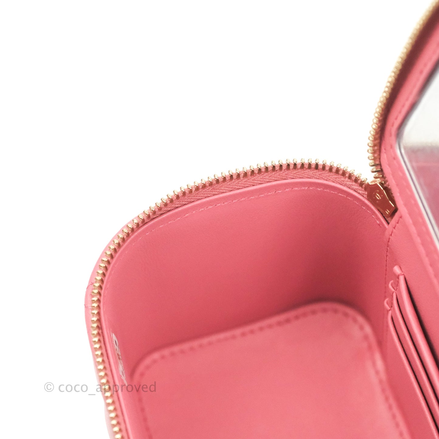 Chanel Vanity Rectangular Top Handle Pink Lambskin Gold Hardware