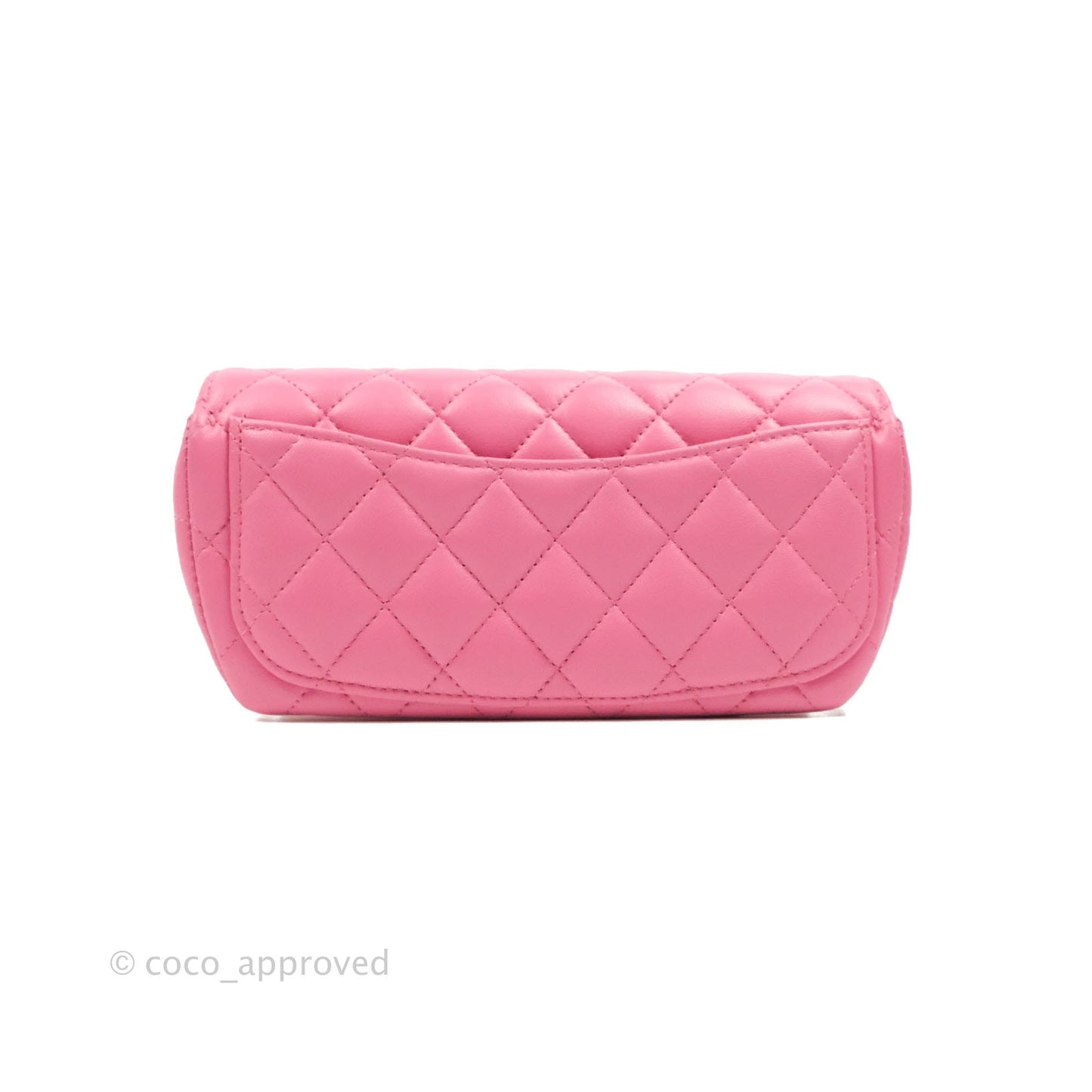 Chanel Quilted Case With Chain Pink Lambskin Gold Hardware