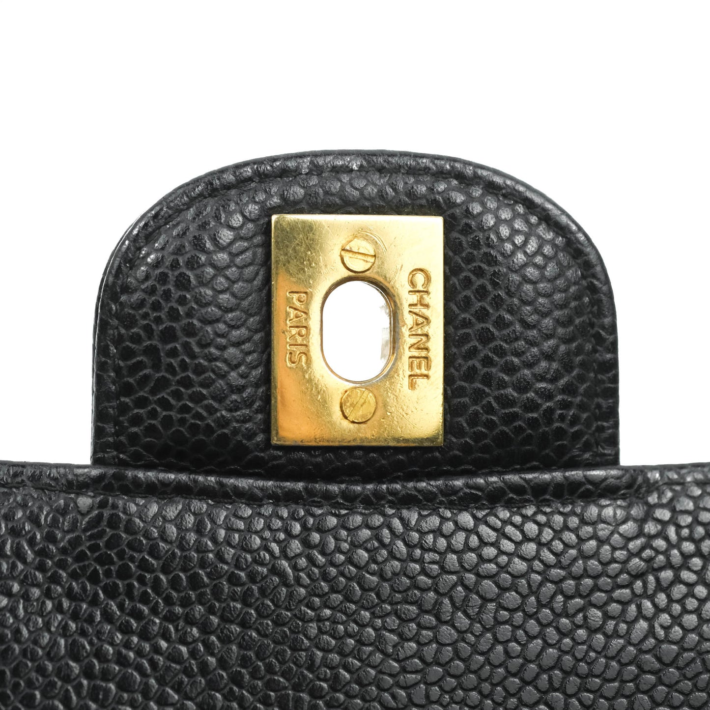 Chanel Classic M/L Medium Double Flap Black Caviar Gold Hardware