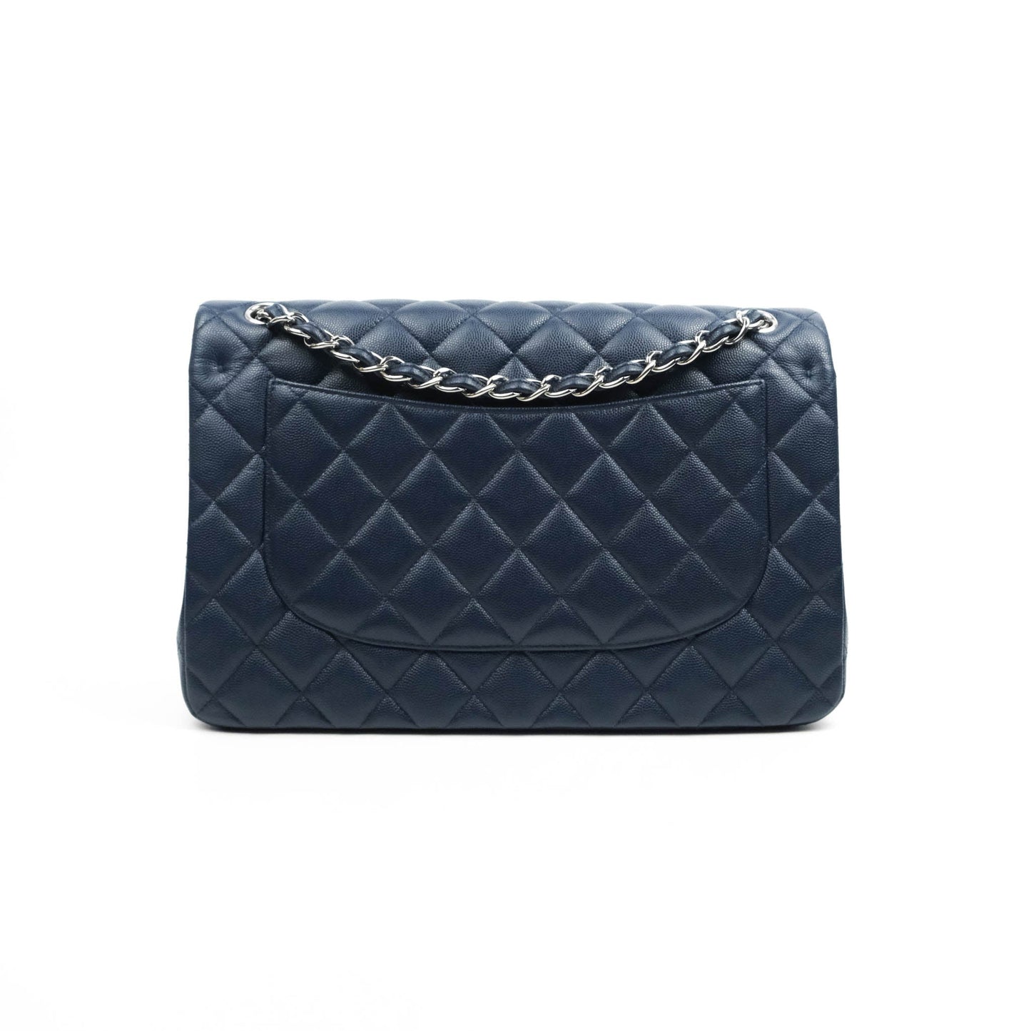 Chanel Jumbo Double Flap Navy Caviar Silver Hardware⁣⁣