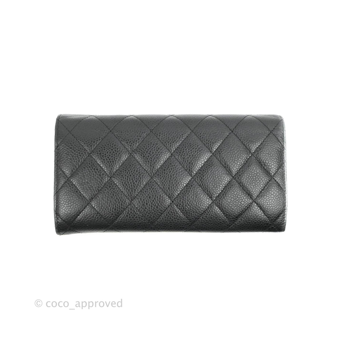 Chanel Black Caviar Quilted Large Classic Flap Wallet