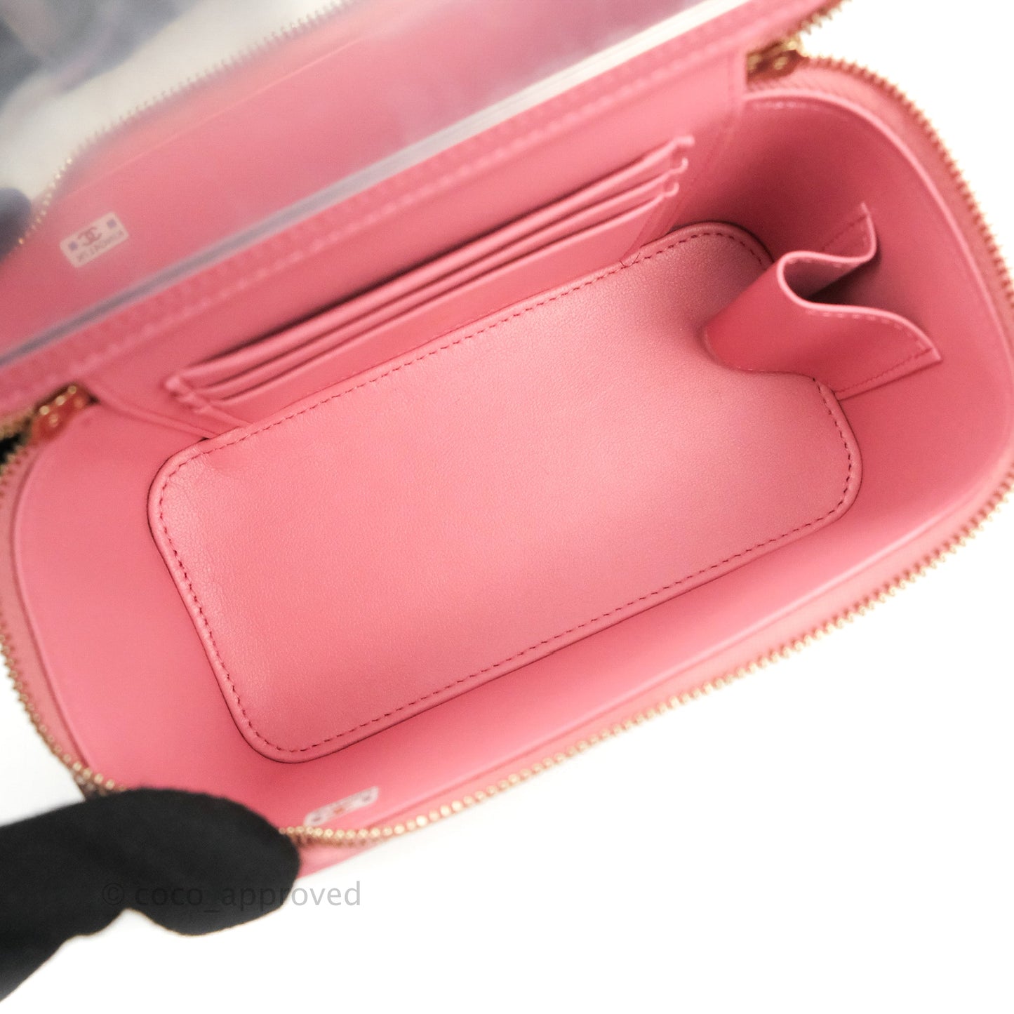 Chanel Vanity Rectangular Top Handle Pink Lambskin Gold Hardware