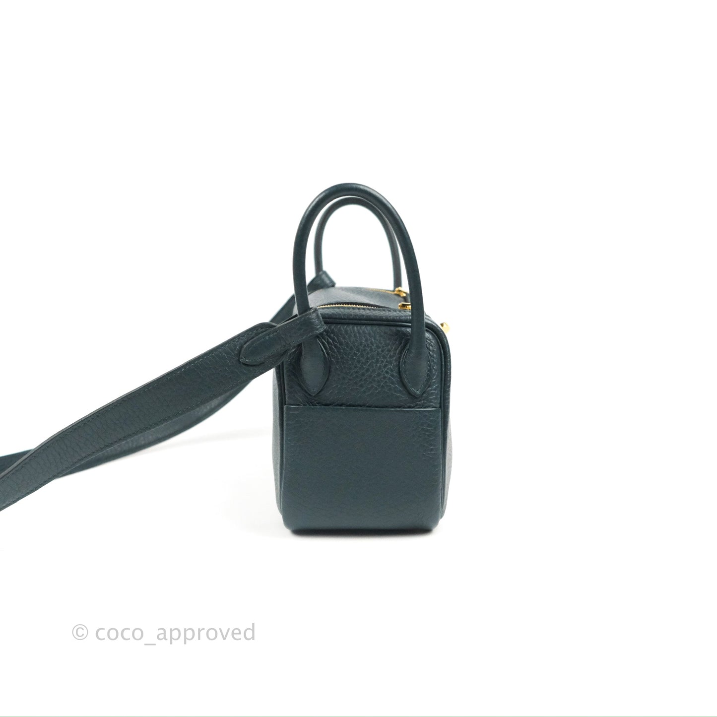 Hermès Mini Lindy 20 Vert Cypres Clemence Gold Hardware