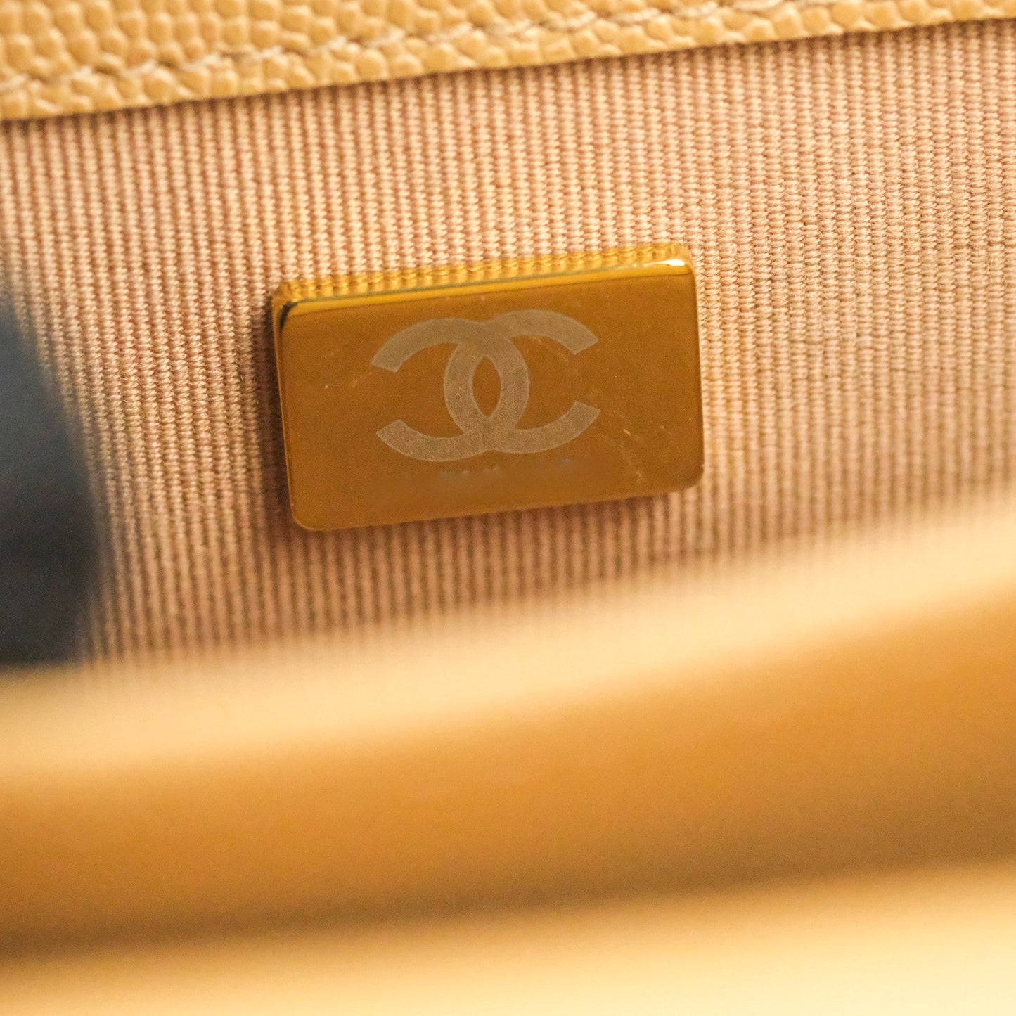 Chanel Mini Messenger Bag Beige Caviar Gold Hardware 21K