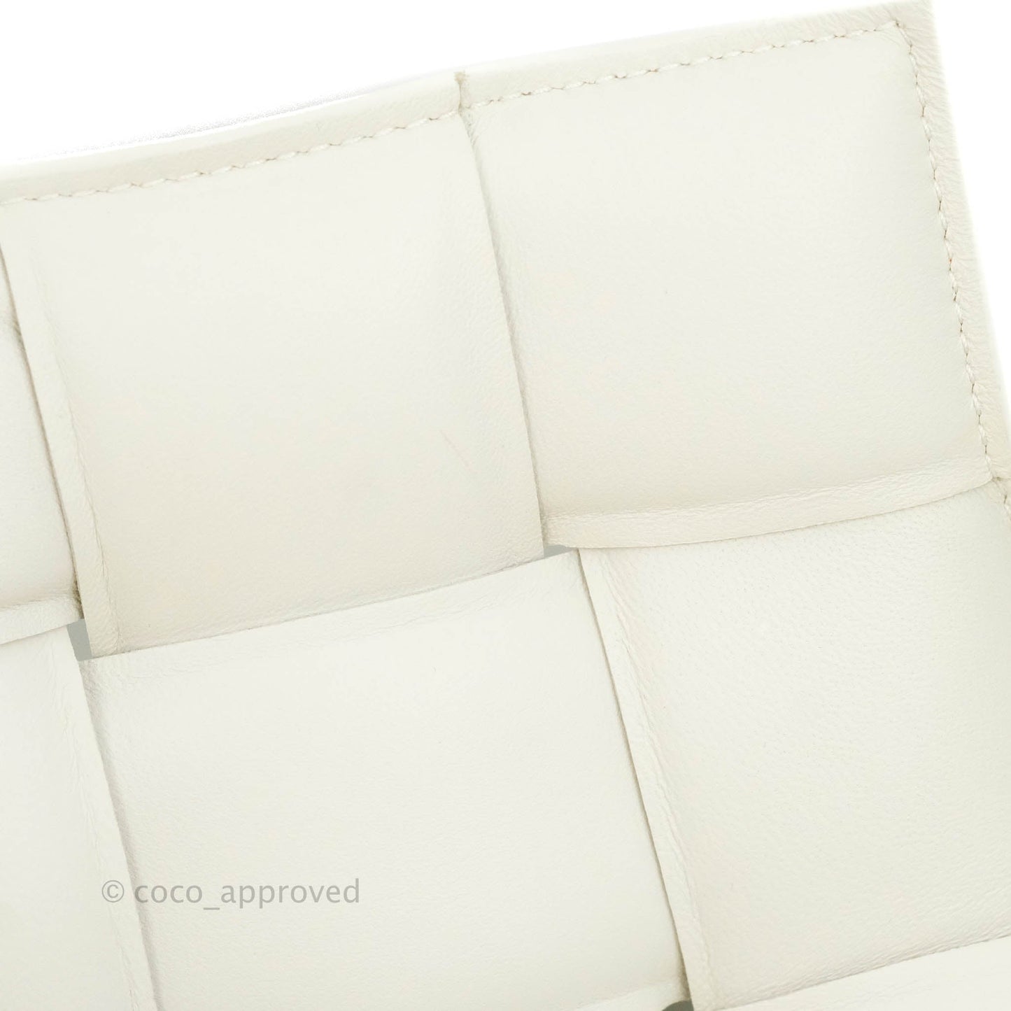 Bottega Veneta Padded Cassette Shoulder Bag Intrecciato White Lambskin Silver Hardware