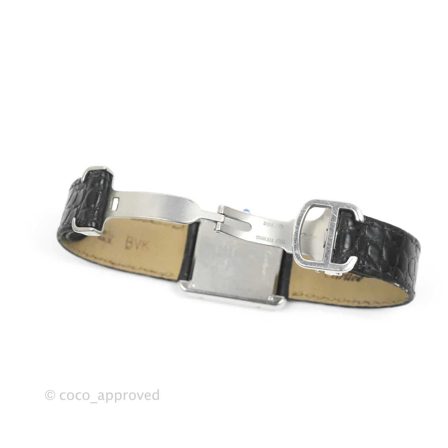 Cartier Small Tank Must Watch Stainless Steel Black