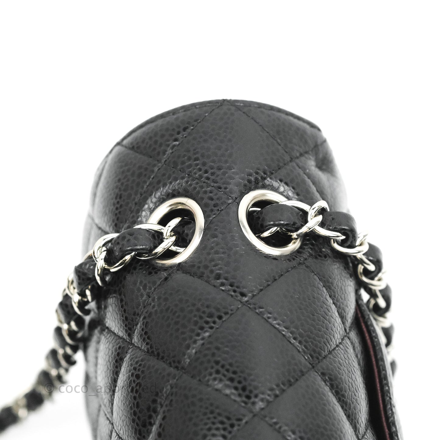 Chanel Classic M/L Medium Flap Quilted Black Caviar Silver Hardware