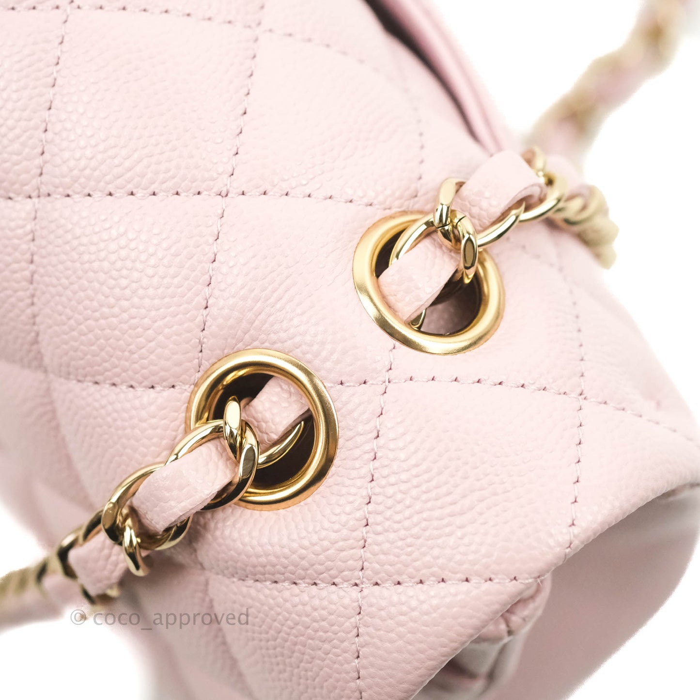 Chanel M/L Medium Double Flap Bag Lilac Rose Clair Caviar Gold Hardware 21S