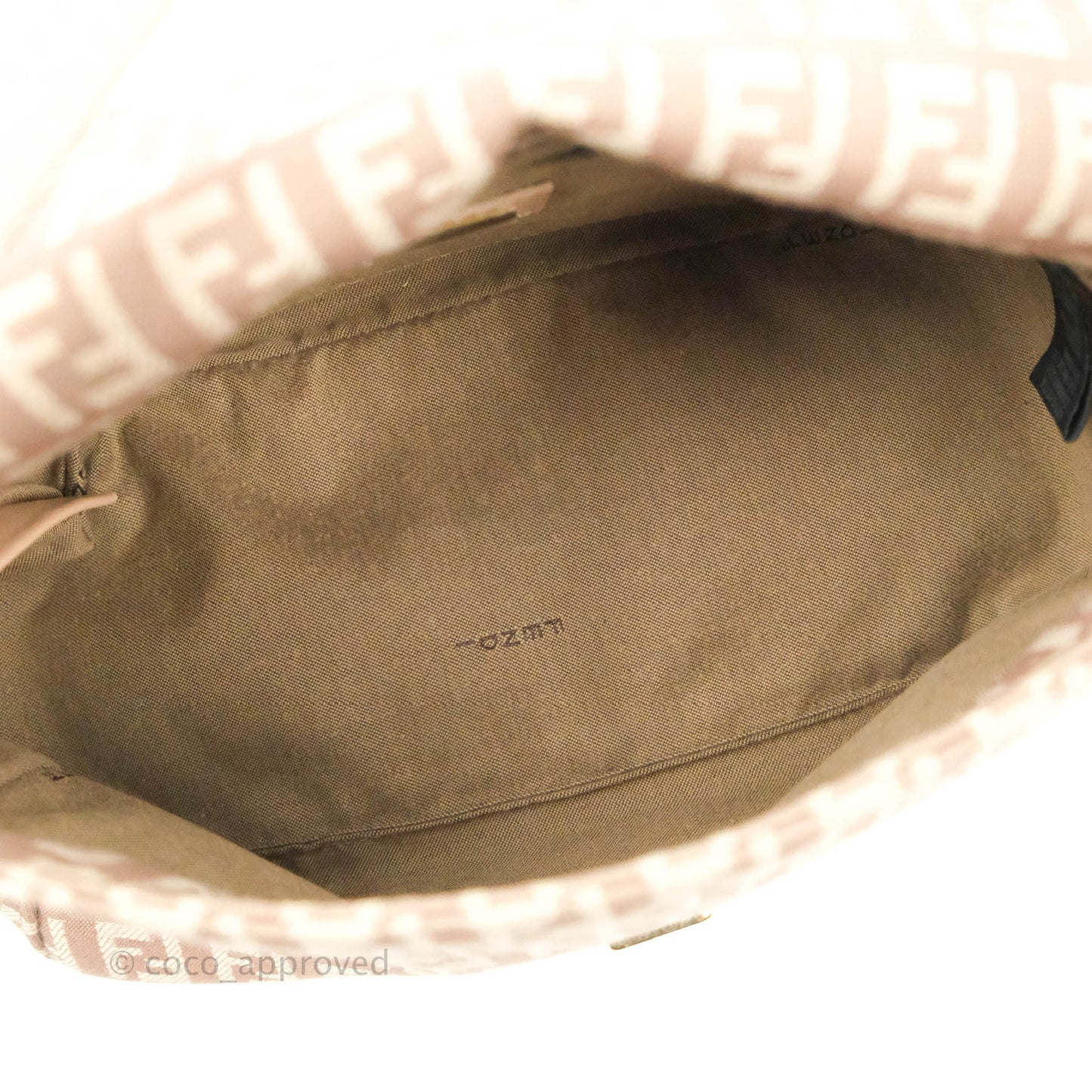 Fendi Zucchino Mini Mama Baguette Beige Pink Gold Hardware
