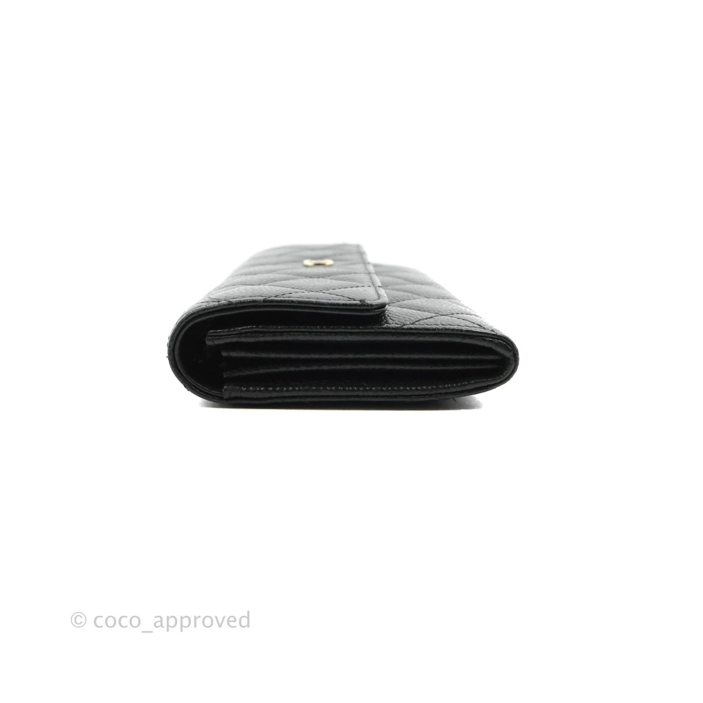 Chanel Black Caviar Quilted Large Classic Flap Wallet