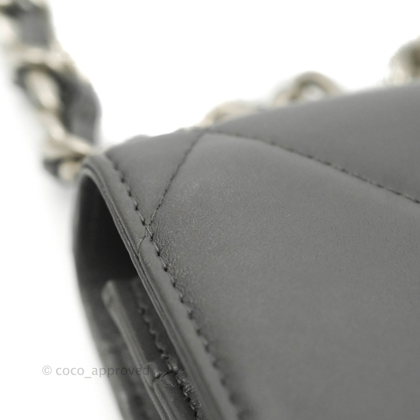 Chanel 19 Wallet on Chain WOC Dark Grey Lambskin Mixed Hardware