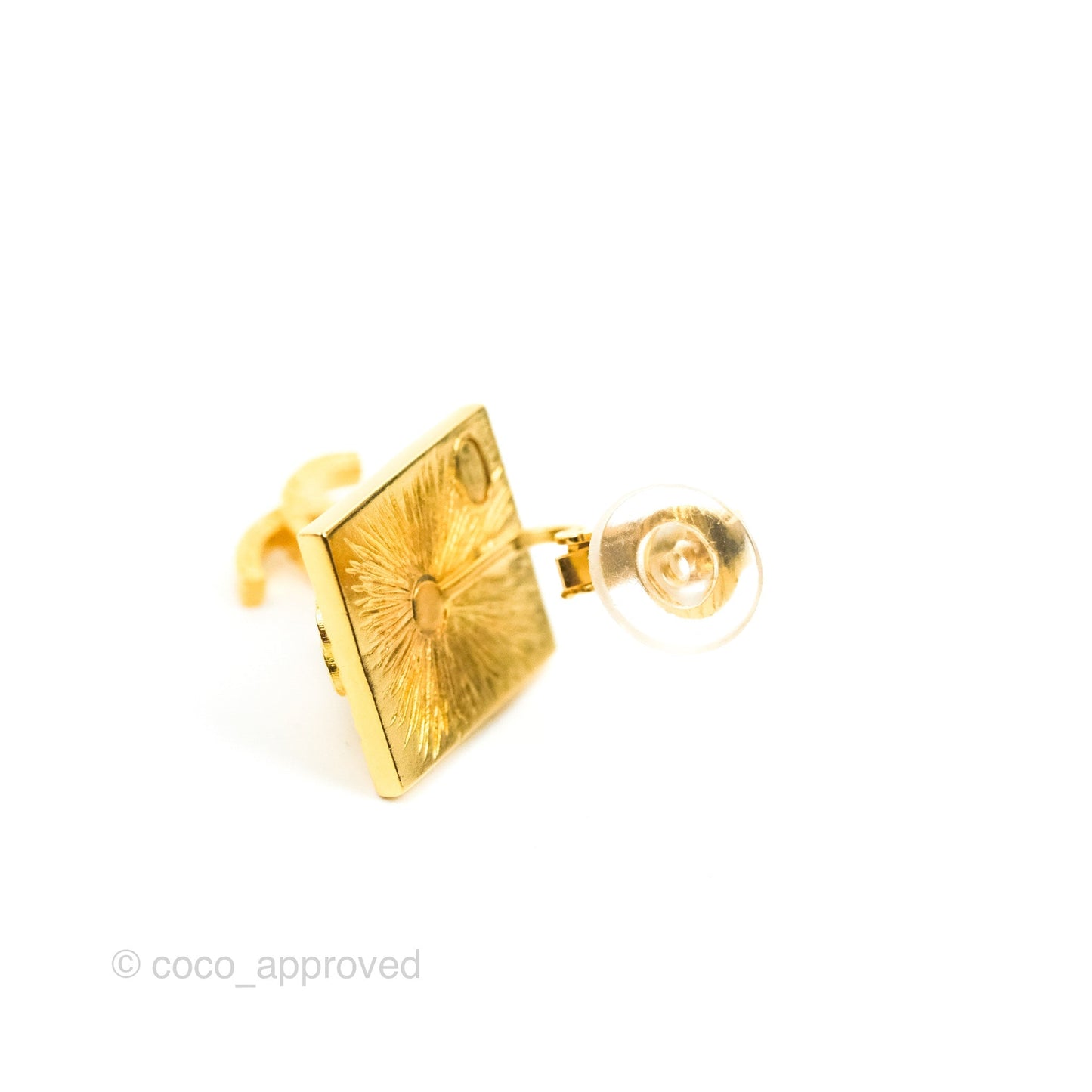 Chanel Lion CC Drop Ear Clip Gold Tone 22A