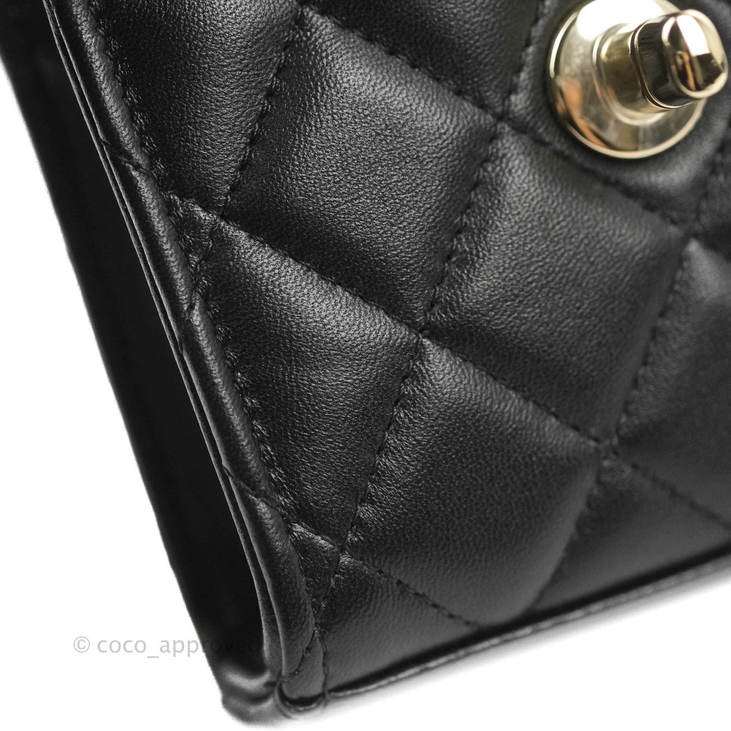 Chanel Mini Quilted Clutch With Chain Black Lambskin Gold Hardware 22S