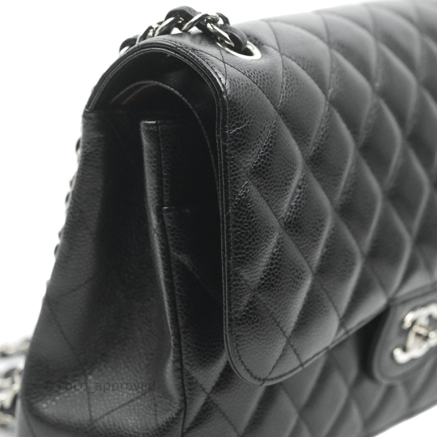 Chanel Jumbo Double Flap Black Caviar Silver Hardware⁣⁣